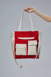 Zoozie Bags Bolsa Tote de Lona Roja